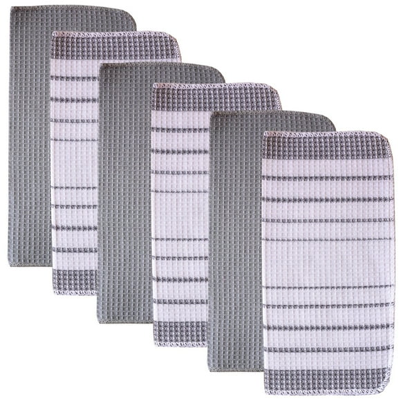 Lot de 6 torchons à vaisselle en coton Fouta Stripe
