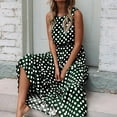 thumbnail image 2 of Siilsaa Maxi Dress for Women Women's Summer Dresses 2024 Beach Casual Sleeveless Floral Print Loose Sundress Green,2XL, 2 of 5