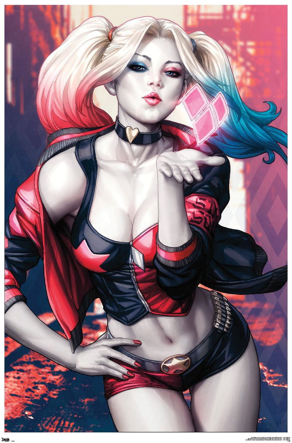 DC Comics - Harley Quinn - Kiss Wall Poster, 14.725" x 22.375"