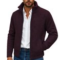 thumbnail image 2 of Gamivast Mens Cardigan Sweater Full Zip Knit Casual Stand Collar Jacket Fall Winter Warm Outerwear Ribbed Knitwear Coat with Pockets, 2 of 7