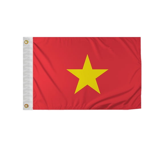 Promopatriot Vietnam 12x18 inch Boat Flag 200D Nylon Double Stitched Canvas Header Brass Grommets Fade Resistant & Vivid Color