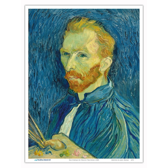 Self-Portrait - From an Original Color Painting by Vincent Van Gogh c.1889 - Master Art Print (Unframed) 9in x 12in