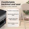 thumbnail image 3 of Folding Chairs 2 Pack,Portable Stackable Seat with Steel Frame and Soft PU Cushion(Beige), 3 of 9