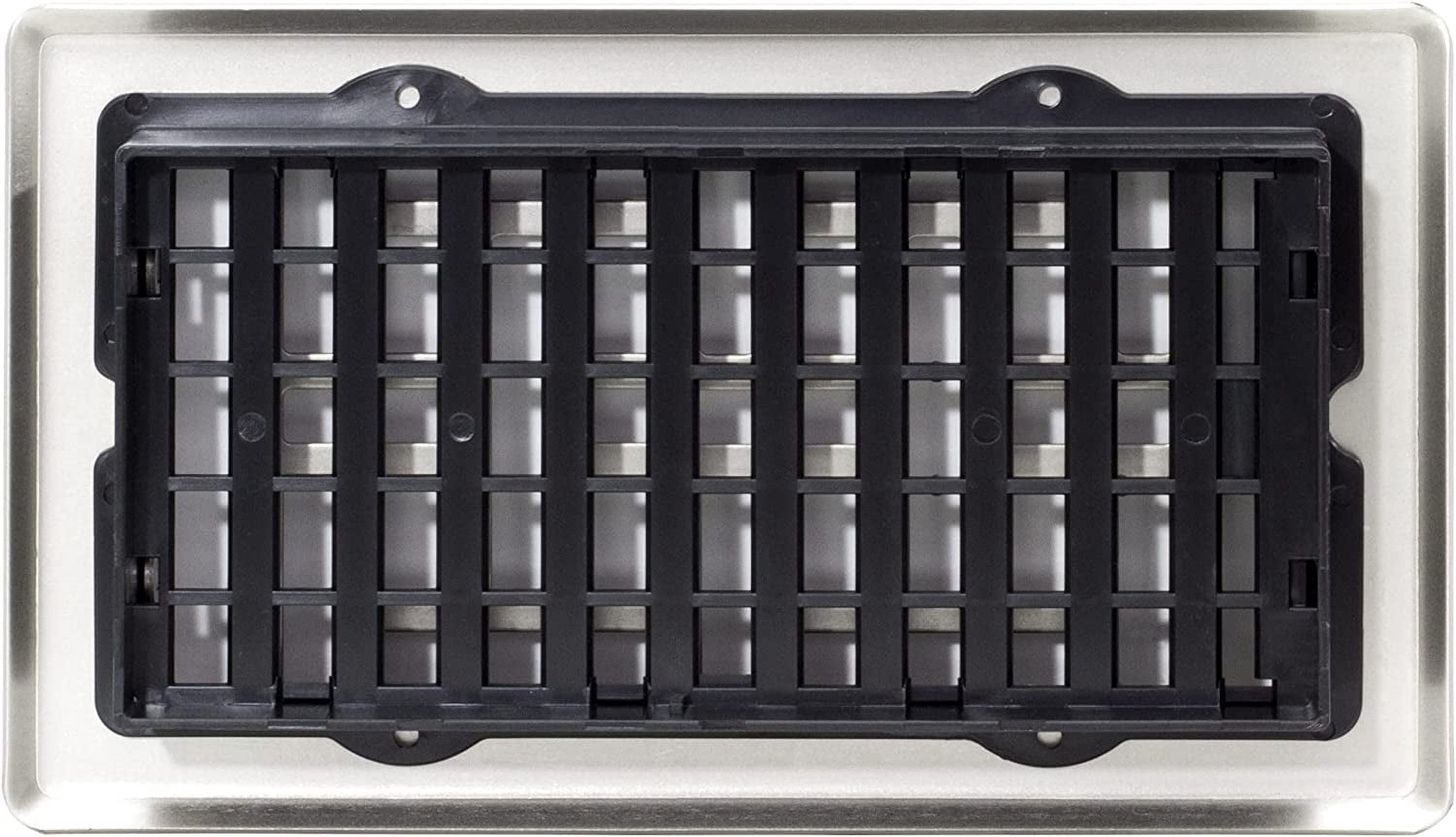 Decor Grates 4x12 Oriental Floor Register Vent Cover, Adjustable Airflow Control, Chrome (AJH412-C)