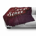 thumbnail image 3 of Saying Soft Flannel Fleece Throw Blanket, Keep Silence Typographic Phrase Hand Writing Inscription Print, Cozy Plush for Indoor and Outdoor Use, 60" x 80", Red Maroon and White, by Ambesonne, 3 of 6