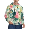 thumbnail image 2 of Pofeuu Tropical Flowers Print Mens Casual Hooded Collar Drawstring Hoodies Pullover Sweatshirts Casual Long Sleeve Shirts-3X-Large, 2 of 7