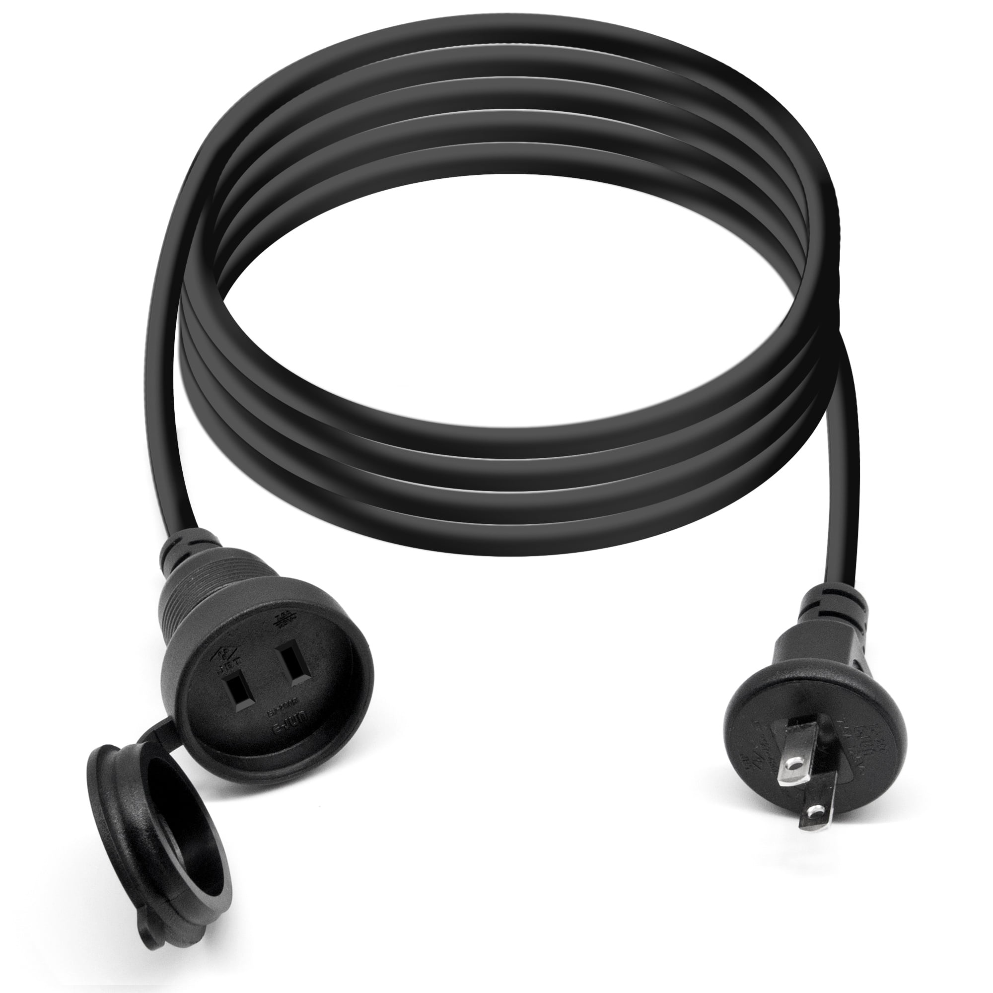 Power Extension Cord 10ft/3M 125V 7.5A Waterproof Home Outdoor