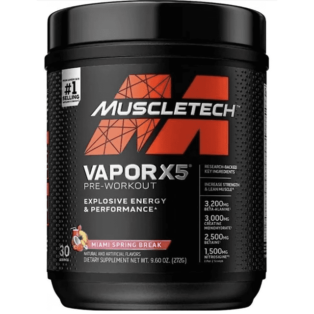 Pre entreno Muscletech Vapor X5 30 servicios Miami SPRING BREAK