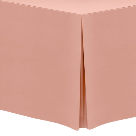 Ultimate Textile (10 Pack) 4 ft. Fitted Polyester Tablecloth - for 30 x 48-Inch Banquet and Folding Rectangular Tables Coral