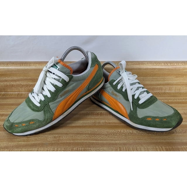 PU & MA Cabana Suede Shoes Mens Size 8.5 racer green orange 347163 11 VINTAGE RARE