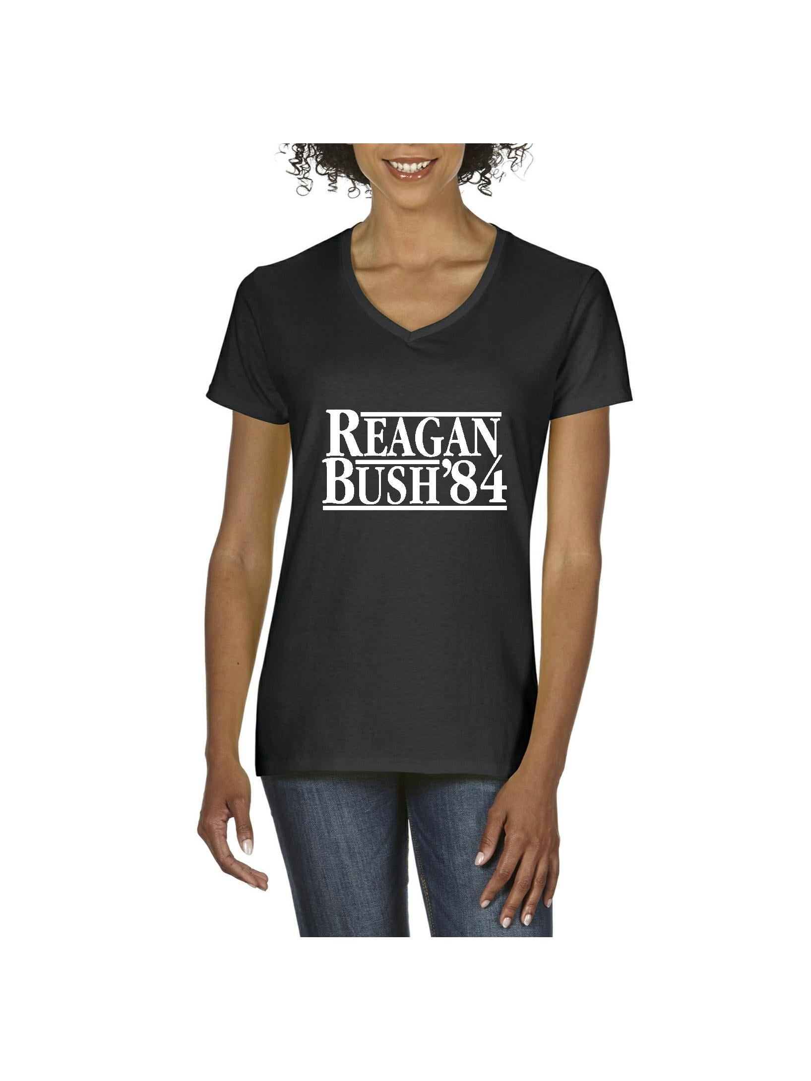 Womens Reagan Bush 84 V-Neck T-Shirt 