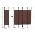 thumbnail image 3 of Royard Oaktree 4-panel Folding Privacy Screen, 71" Tall Room Divider with Metal Frame, Portable Room Partition Screen, Freestanding Wall Divider for Bedroom, Living Room, Office, Dorm (Brown), 3 of 7