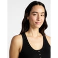 thumbnail image 4 of Time and Tru Women’s Slub Henley Tank Top, sizes XS-XXXL, 4 of 5
