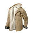 thumbnail image 6 of DYMADE Men Winter Warming Plush Hooded Thin Puffer Jacket Coat, 6 of 6