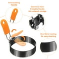 thumbnail image 4 of Uxcell 2Pcs Anillos para Huevo 6" Acero Inoxidable Antiadherente Anillo de Cocina para Pancakes con Mango de Silicona para Freír Huevos Sándwiches Tortillas Desayuno, 4 of 7