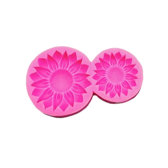 3D Sunflower Silicone Mold, Flower Fondant Mold for Fondant Chocolate Candy Cake Decorating Candle Soap Baking Pastry Polymer Clay (Hot Pink)