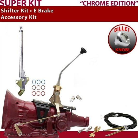 American Shifter 4L80E Shifter Kit Chrome 10 in. E Brake Cable Clevis for EF52F