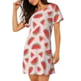 thumbnail image 2 of Naloa Watermelon Print Women Nightgowns,Womens Loungewear,Short Sleeve Sleepwear,Comfy Ladies Nightdress, 2 of 6