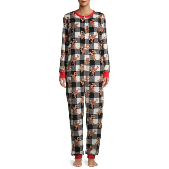 Rudolph Women's and Women's Plus Drop Seat Holiday Union Suit