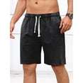 thumbnail image 2 of IDOPIP Men's Vintage Cotton Shorts Waist Drawstring Shorts with Pockets Casual Shorts, 2 of 9
