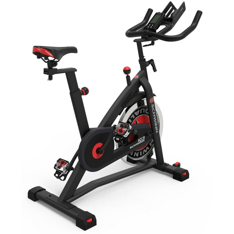 Schwinn 100718 IC3 Indoor Cycling Bike with Tablet Holder Bundle with Deco Essentials 32 oz Leakproof BPA Free Water Bottle Workout Sport Towel and