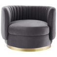 thumbnail image 6 of Modway Embrace Tufted Performance Velvet Swivel Chair in Gold Gray, 6 of 7