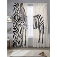 thumbnail image 2 of Vintage Zebra Sheer Curtains 84 Inch Length 2 Panels Set, Modern Art Animal Watercolor Voile Window Treatment Rod Pocket Curtains Sheers Drapes for Bedroom/Living Room/Kitchen 52"x84"x2, 2 of 7