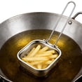 thumbnail image 1 of Todaioua Mini Square Fry Baskets, Stainless Steel Fry Basket with Handle Steel French Fry Chip Basket French Fries Desk Food Presentation Mesh Basket Kitchen Cooking Tool, 1 of 7