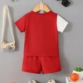 thumbnail image 6 of Baby Boy Outfits Toddler Boys Clothes Set Kids Summer Patchwork Printed Short Sleeve Basketball 3 6 12 18 24 Months 3T T shirt + Drawstring Pants Shorts Two Piece 2PCS, 6 of 6