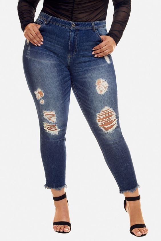 plus size dark wash jeans