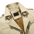 thumbnail image 4 of Fesfesfes Mens Jacket Casual Solid Turndown Single-breasted Windbreaker Multi-button Coat, 4 of 9