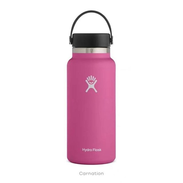 Hydro Flask Stainless Steel Wide Slip Bottle With Straw Cap, 40 Oz, Medium