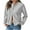 #0452-Gray, variant on Uootdi Cardigan Sweaters for Women Button Down Crew Neck Knit Long Gift Sleeve Tops Fall Winter Roll Up Mock Neck Solid Sweater