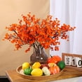 thumbnail image 2 of 6 Pcs Faux Flower Fake Babys Breath Flower Bulk Artificial Gypsophila Bouquet Silk Floral for Home Kitchen Bedroom Festival Wedding Xmas Party Decor (Orange), 2 of 5
