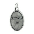 thumbnail image 2 of Sterling Silver St Joseph Medal Pendant Oxidized finish Oval 1 inch, 2 of 4