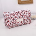 thumbnail image 3 of Printed Fluffy Zippered Makeup Bag, Zipped Makeup Bag, Beautiful and Cute Floral Pattern Pencil Case, Suitable for Home, Travel, and Office, Can Store Lipstick, Cosmetics, and Other Small Items, 3 of 6