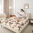 thumbnail image 4 of Homewish Kawaii Bowtie Twin Sheet Sets 3pcs for Teens Female Adults,Leopard Zebra Print Twin Fitted Sheet Microfiber,Black Brown Breathable Flat Sheet,Lightweight Room Decor, 4 of 7