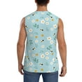 thumbnail image 4 of Daiia Bee Flower Printed Men's Tank Tops,Casual Soft Sleeveless Gym Muscle Shirts Bodybuilding Tee-Medium, 4 of 8