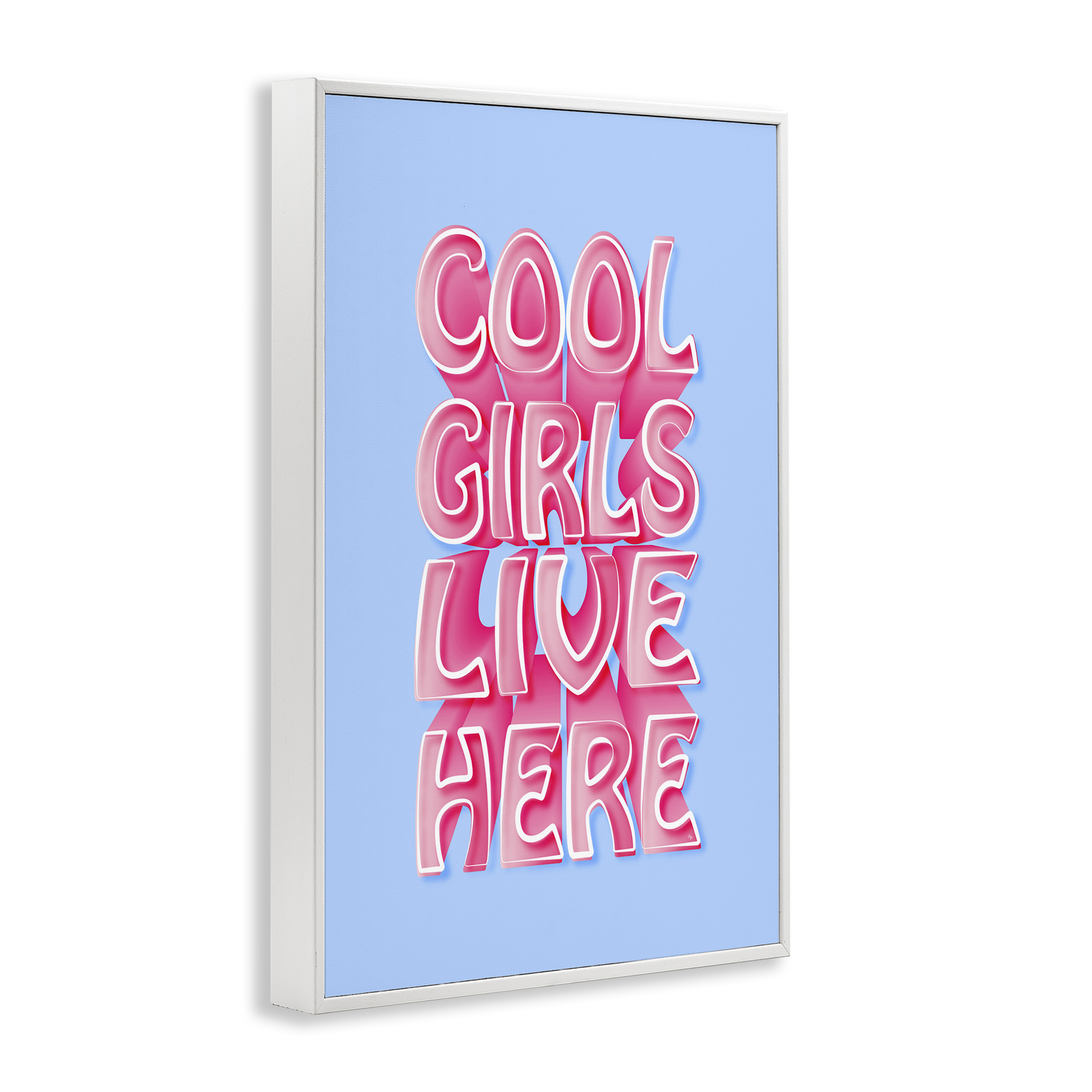 Stupell Industries Cool Girls Live Here Typography Painting White Framed Art Print Wall Art, 16 x 24