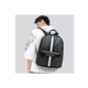 thumbnail image 2 of Mochila Casual De Cuero Suave de Hombre Escolar/viaje /negocio negro cuadras rallas blanco azul, 2 of 5