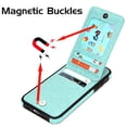 thumbnail image 5 of VENINGO Wallet Case for iPhone 13 & iPhone 14 with Card Holder Slots PU Leather Kickstand Magnetic Lock Lightweight Shockproof Full Body Protective Cover for iPhone 13 & iPhone 14, Mint Green, 5 of 8