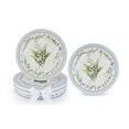thumbnail image 4 of STP GOODS Lily of the Valley Bone China Dessert Plate Set of 2 in Gift Box 7.5" (19 cm) Floral Cake Plates for Appetizer Salad Serving, Blue Green White, 4 of 15