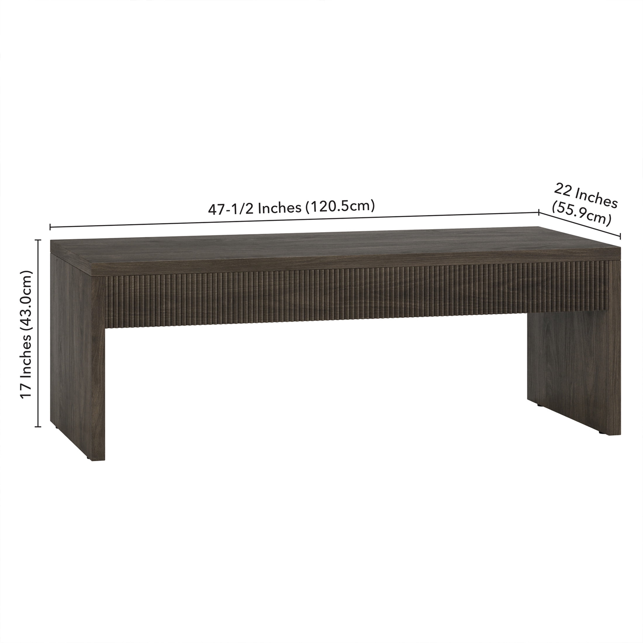 Evelyn&Zoe Modern/Contemporary 48" Wide Alder Brown Coffee Table