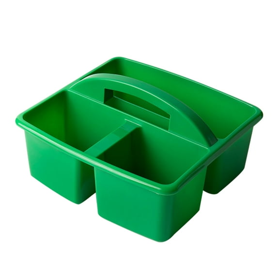 Yoetaun Portable 3 Compartments Storage with Carrying Handle Divided Basket Bin Box Multiuse Arts Caddies Green