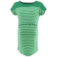 thumbnail image 5 of YanHong Nursing Tops Plus Size Spring Summer Nursing Tops for Breastfeeding on Clearance Stripe Short Sleeve Breast-Feeding Pregnant Woman Nursing Blouse Green XXL, 5 of 8