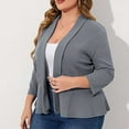 thumbnail image 3 of Diufon Womens Casual Blazer 3/4 Sleeve Lightweight Suits Jacket Solid Color Plus Size Cardigan, 3 of 6