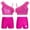 Hot Pink, variant on TiaoBug Kids Girls 2 Piece Gymnastics Dance Leotards Outfits Ruffle Sequin Crop Top with Shorts Set for Stage Performance White 14