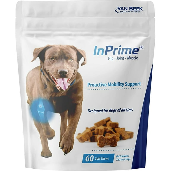 Van Beek-Natural Science InPrime Canine - Natural Joint Support for Dogs - Helps Maintain Normal Joint Mobility & Function - Supports Hip and Joint for Dogs - Palatable Dog Joint Care - (60 Count)