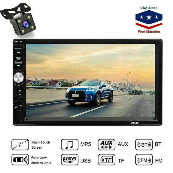 EIMELI 7" Double Din Car Stereo Audio Bluetooth MP5 Player USB FM Multimedia Radio