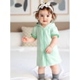 thumbnail image 2 of SUNSIOM Robe de Plage à Manches Courtes pour Filles, Fermeture Éclair, Rayée, pour Enfants, 2 of 6